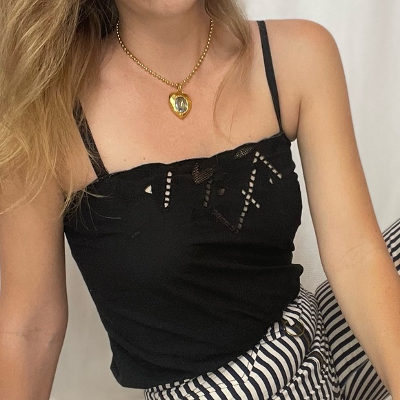 Vintage 70s Emmanuelle Khanh Cut Out Camisole - Picture 2 of 14